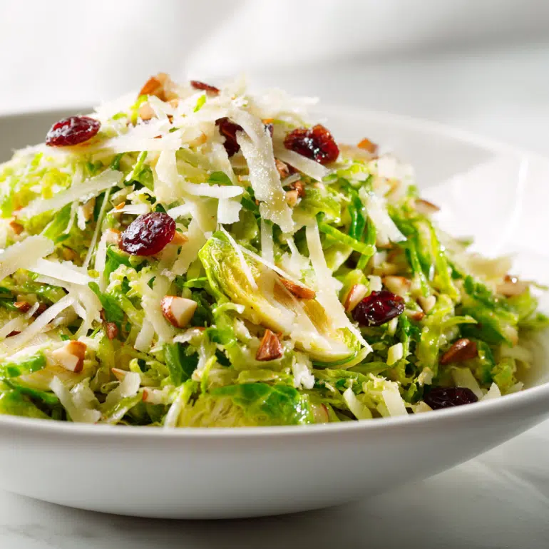fresh shaved brussels sprout salad