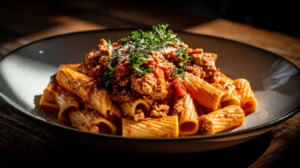 ground chicken with pasta
