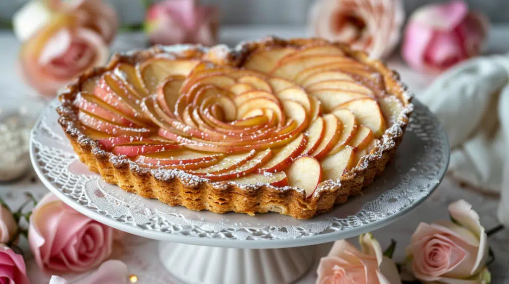 heart-shaped apple Valentine tart