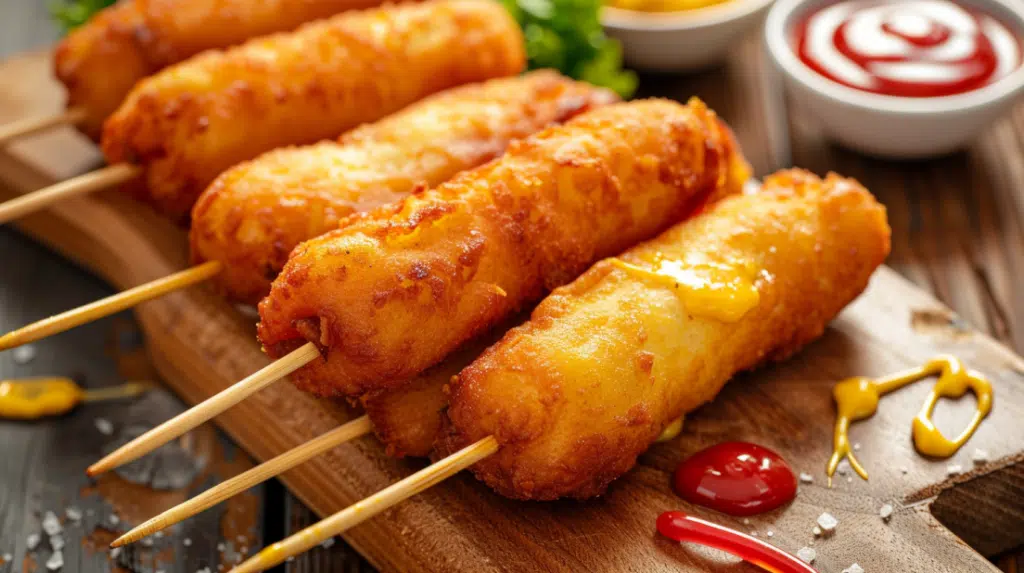 honey-battered corn dogs