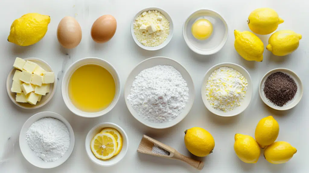ingredients for lemon crinkle cookies