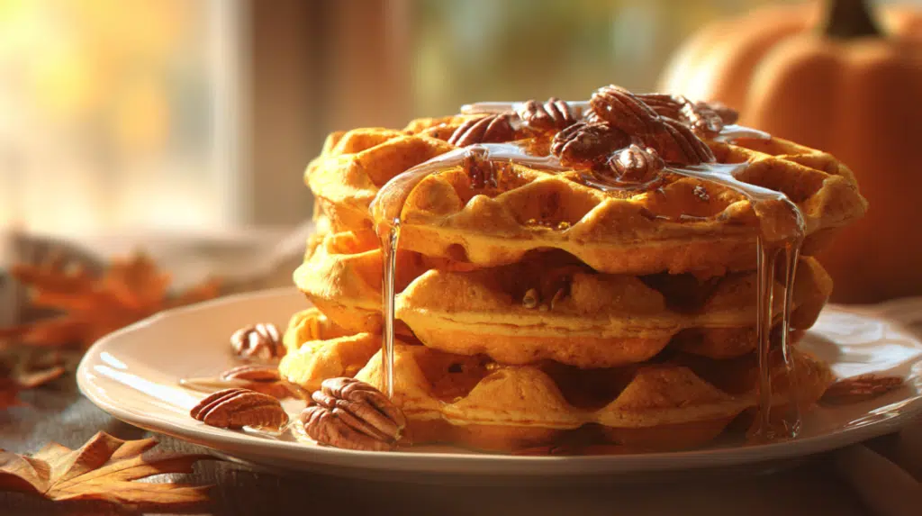 pumpkin spice protein waffles