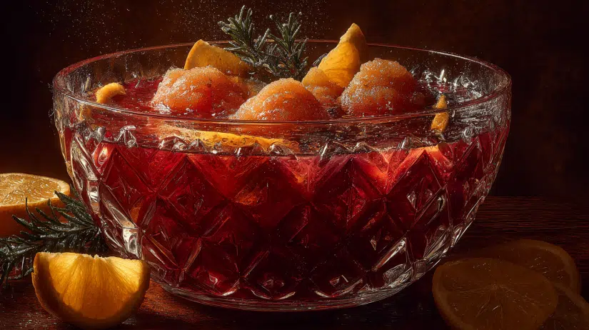 vintage crystal punch bowl