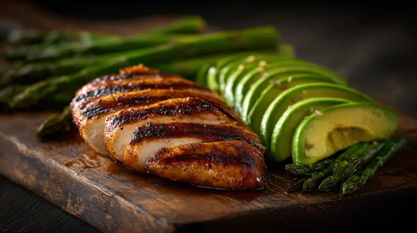 Grilled Chicken with Asparagus and Avocado