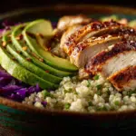 Healthy Low-Cal Chicken Taco Bowls with Avocado