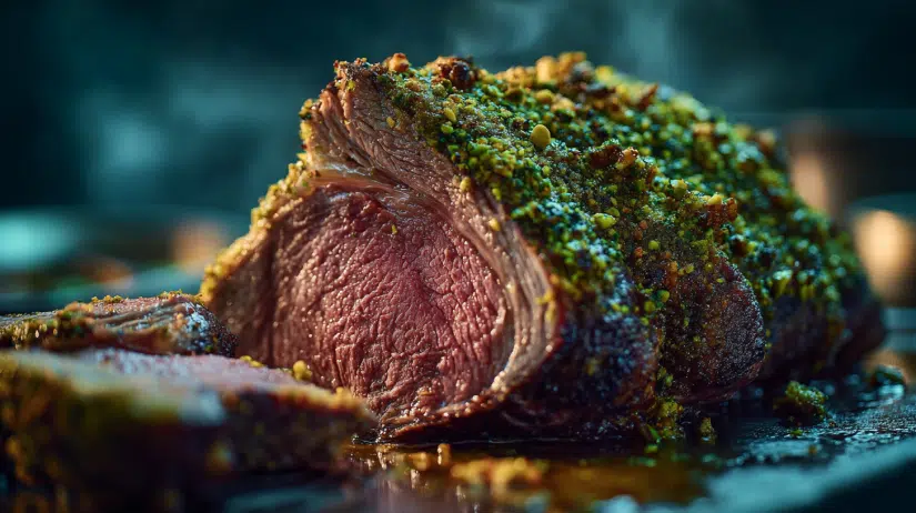 Pistachio Mint Crusted Lamb Roast