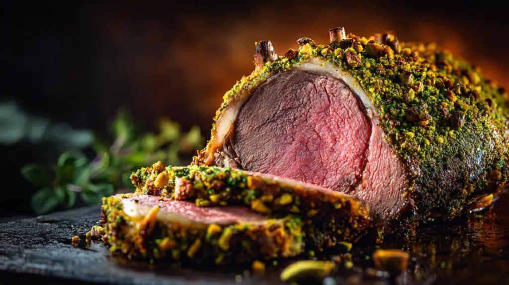Pistachio Mint Crusted Lamb Roast