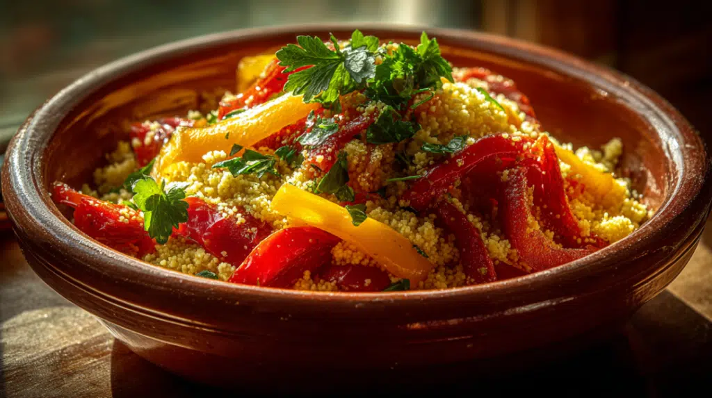 Saffron Couscous with Roasted Peppers