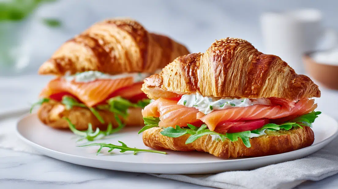 Smoked Salmon Croissant Sandwiches : A Delicious Lunch Idea!