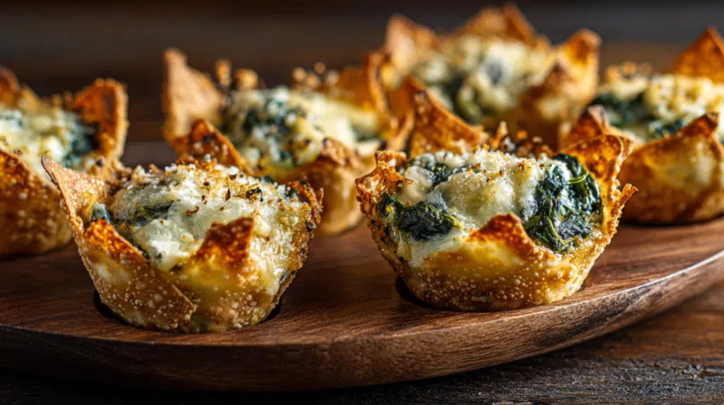 Spinach and Artichoke Wonton Cups
