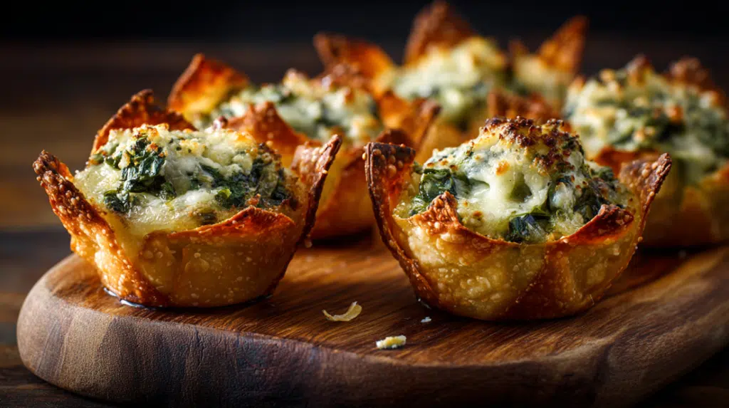 Spinach and Artichoke Wonton Cups