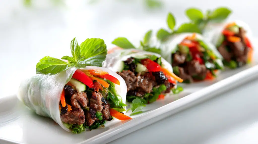 Thai Basil Beef Rolls