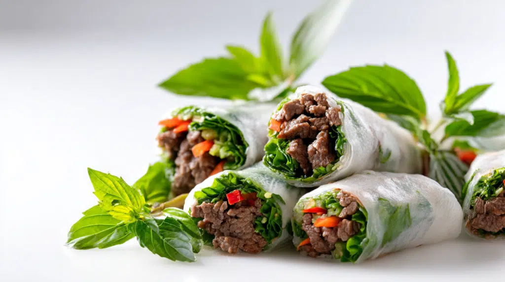 Thai Basil Beef Rolls