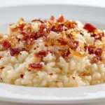 Caramelized Onion Bacon and Parmesan Risotto