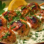 Chicken Kofta Garlic Yogurt Sauce