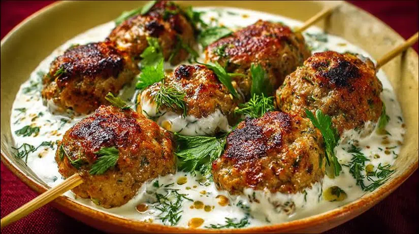 Chicken Kofta Garlic Yogurt Sauce