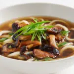 Miso Udon Noodle Soup with Teriyaki Mushrooms
