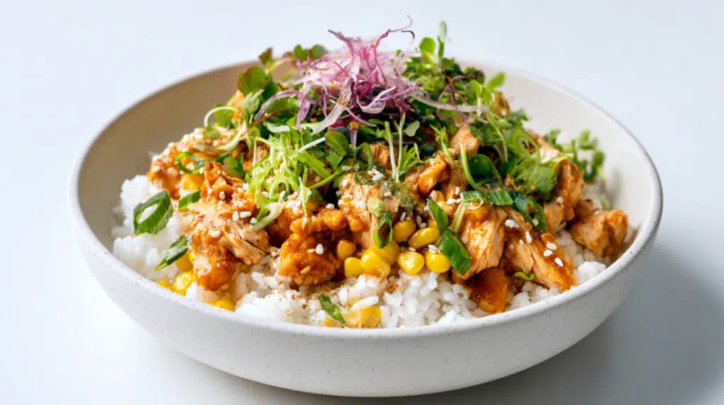 Street Corn Chicken Rice Bowl