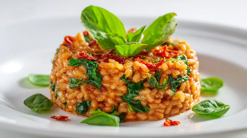 Sun-Dried Tomato and Spinach Risotto