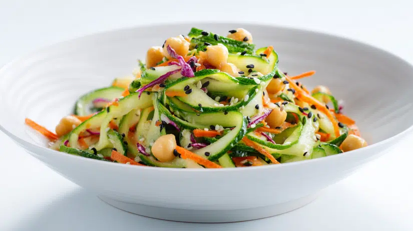 Asian Cucumber and Chickpea Slaw with Sesame Dressing