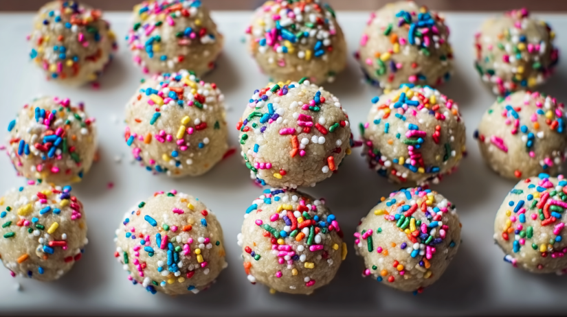 Birthday Cake Batter Protein Balls