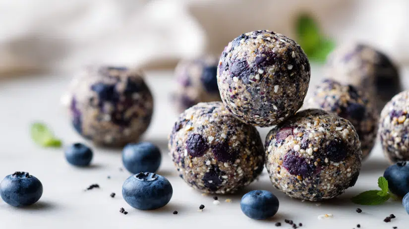 Blueberry Cheesecake Protein Balls