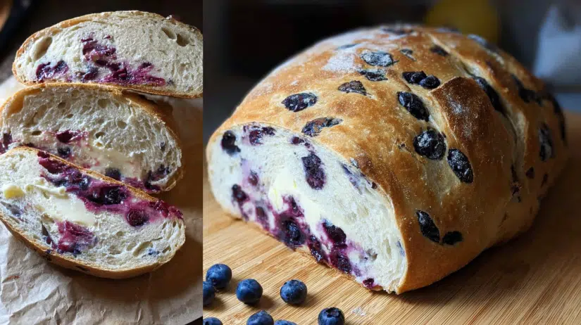 Blueberry Lemon Cream Cheese Sourdough Loaf