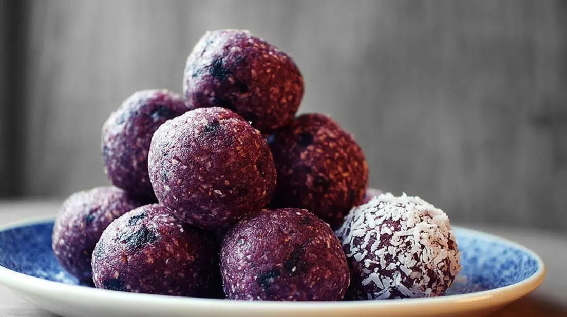 Low Calorie Blueberry Protein Balls for a Healthy Snack!