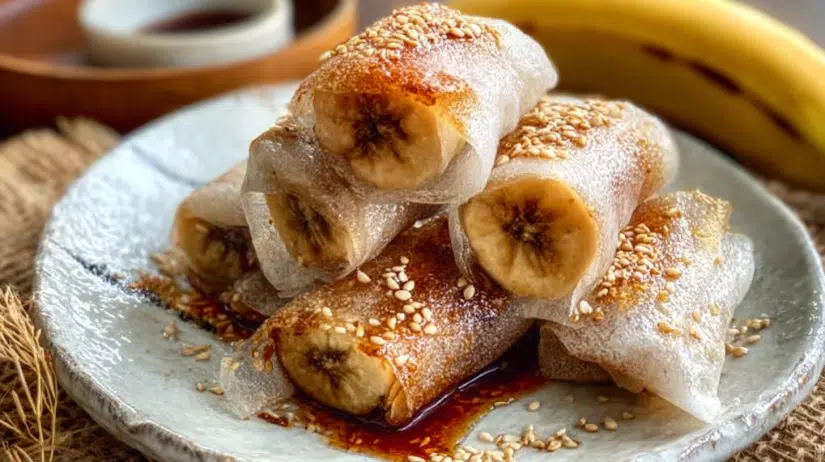 Caramelized Banana Rice Paper Rolls