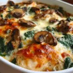 Low-Carb Chicken Spinach Mushroom Bake