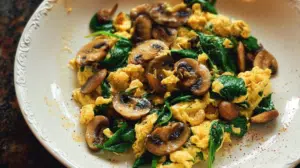 Mushroom Spinach Scrambled Eggs