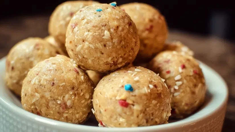 No Bake Cake Batter Protein Balls