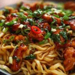 Sticky Garlic Chicken Noodles