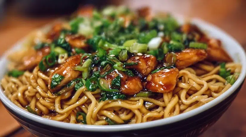 Sticky Garlic Chicken Noodles