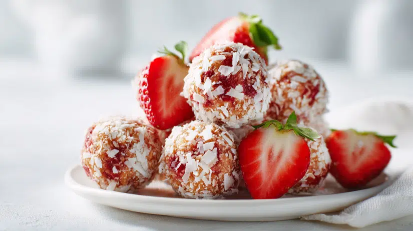Strawberry Cheesecake Protein Balls