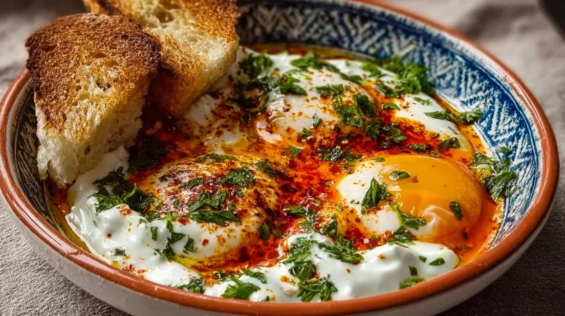 Turkish Eggs with Herbed Yogurt (Çılbır) A Comforting Dinner Delight!