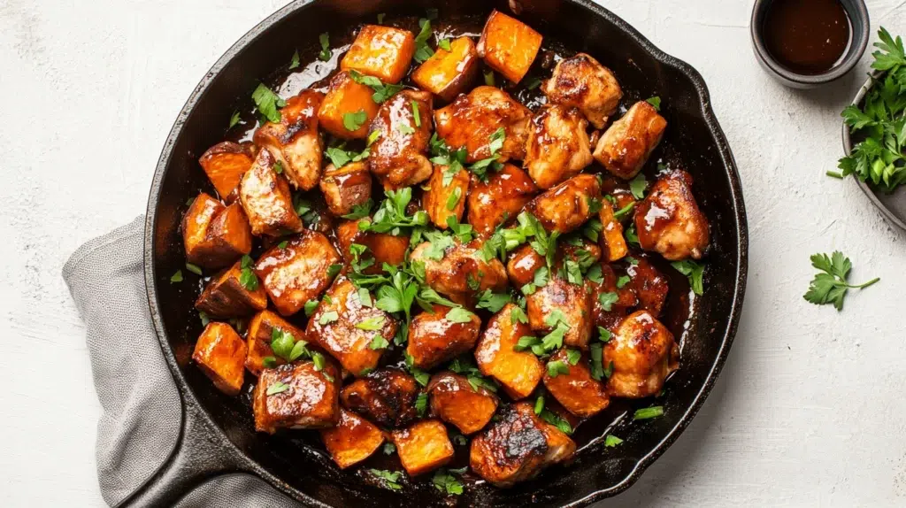 BBQ chicken sweet potato skillet