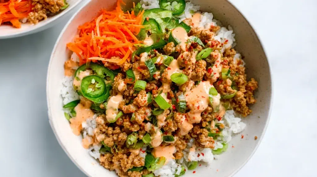 Bang Bang Ground Turkey Rice Bowls recipe