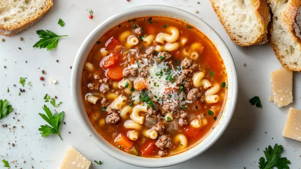 Beef and Macaroni Soup