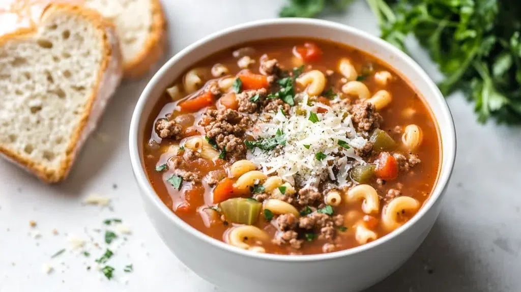 Beef and Macaroni Soup