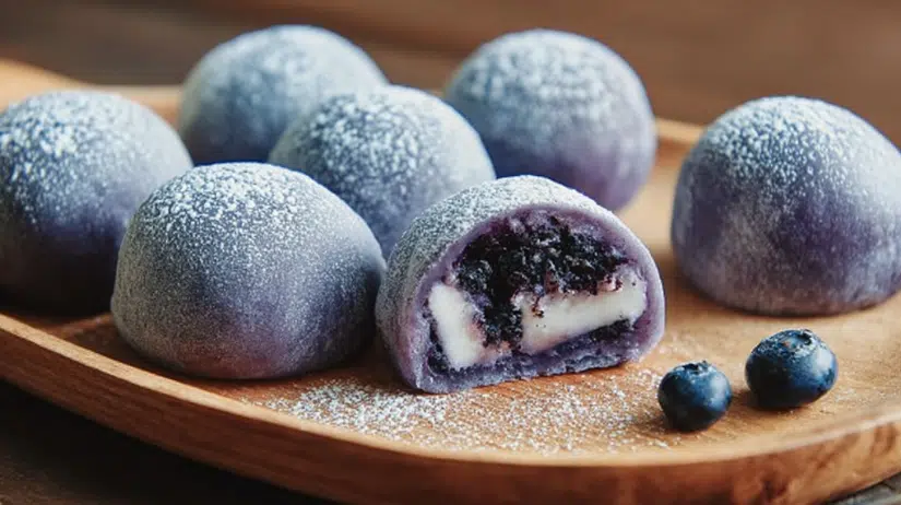 Blueberry Cream Mochi Buns