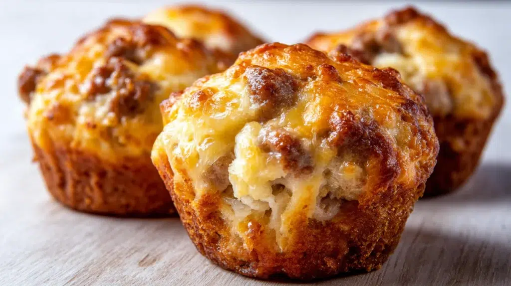 Cheesy Sausage Muffins recipe