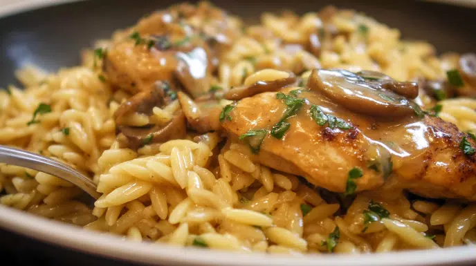 Chicken marsala orzo recipe