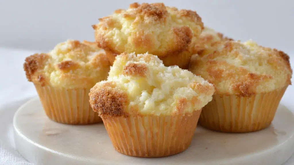 Cream cheese muffins soft and fluffy with a rich creamy center baked until golden