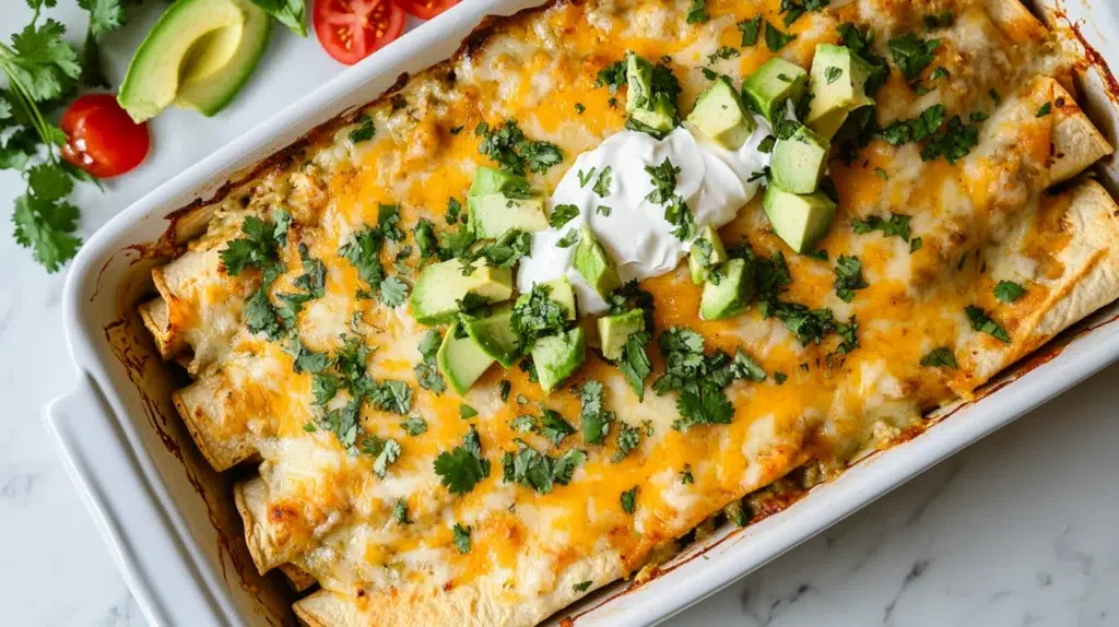 Green chile chicken enchilada casserole