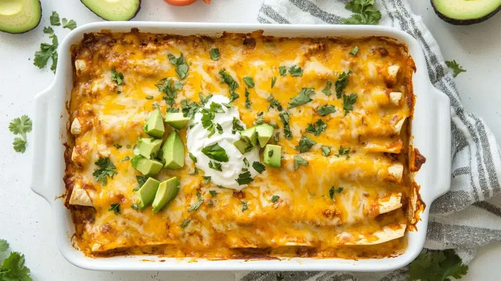 Green chile chicken enchilada casserole