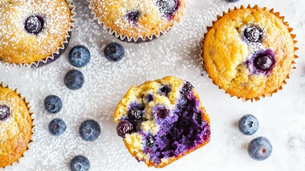 Hearty blueberry protein muffins