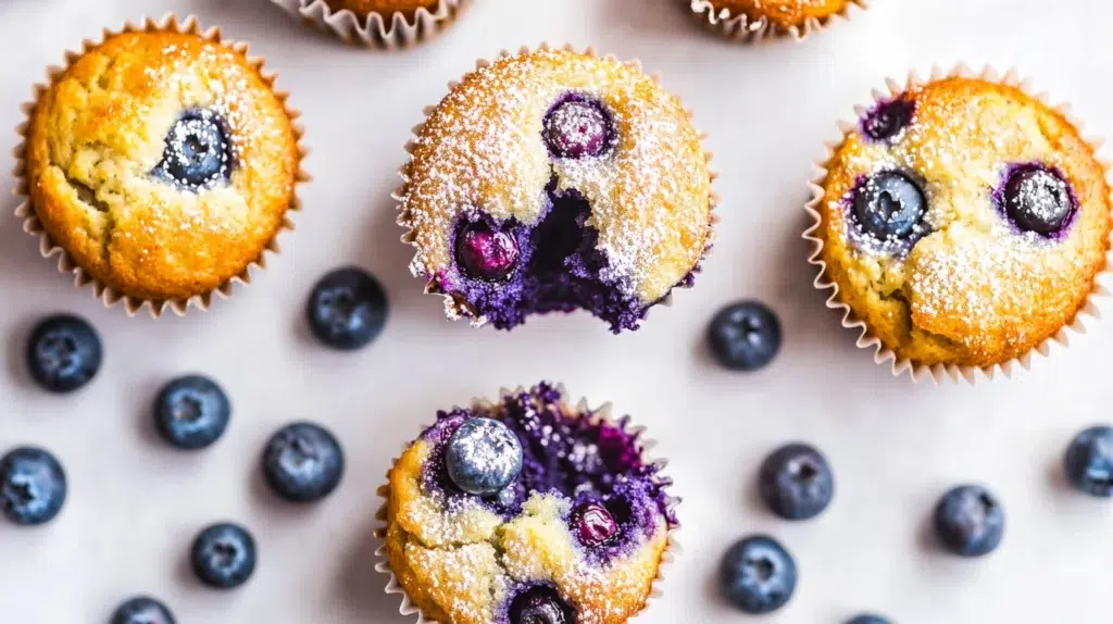 Hearty blueberry protein muffins