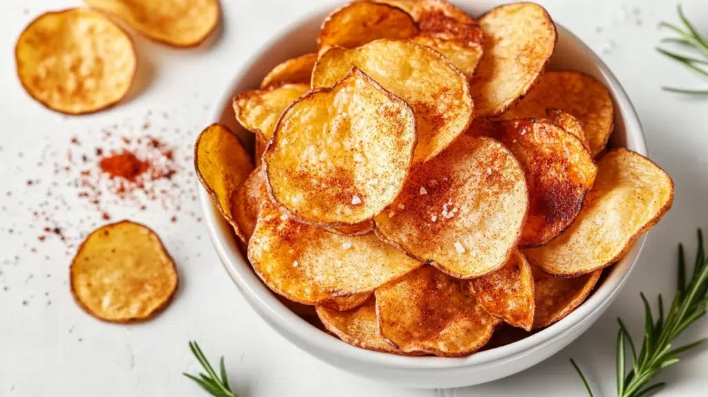 Homemade barbecue potato chips