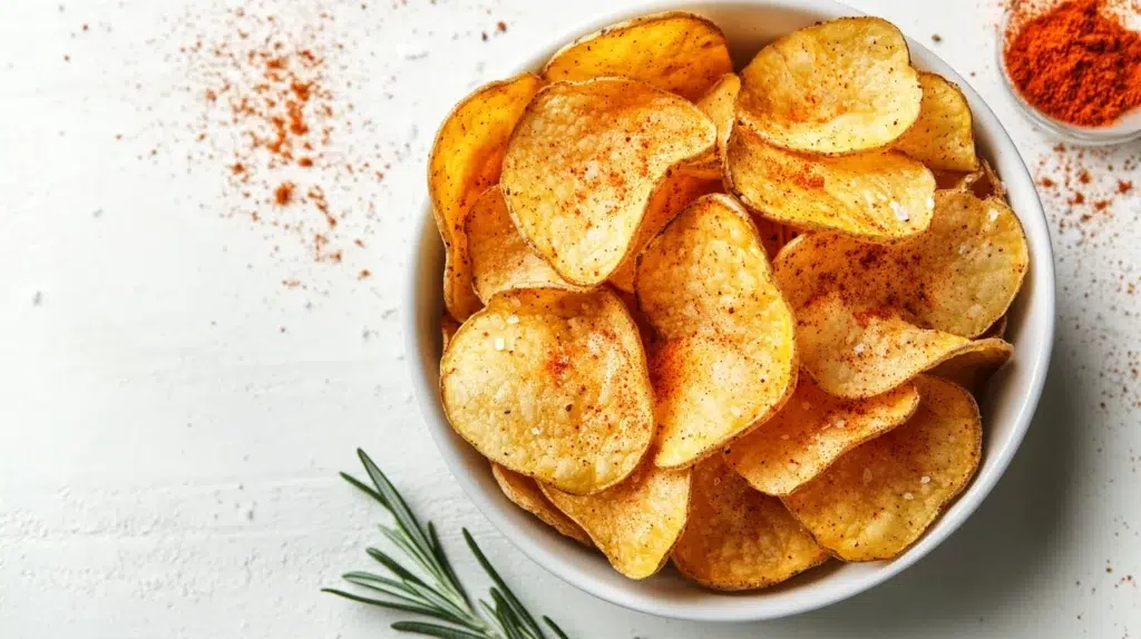 Homemade barbecue potato chips